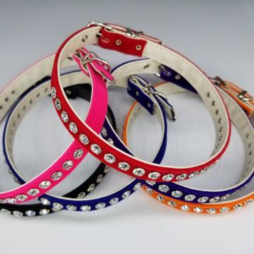 Velvet Rhinestone Collar - Single Row